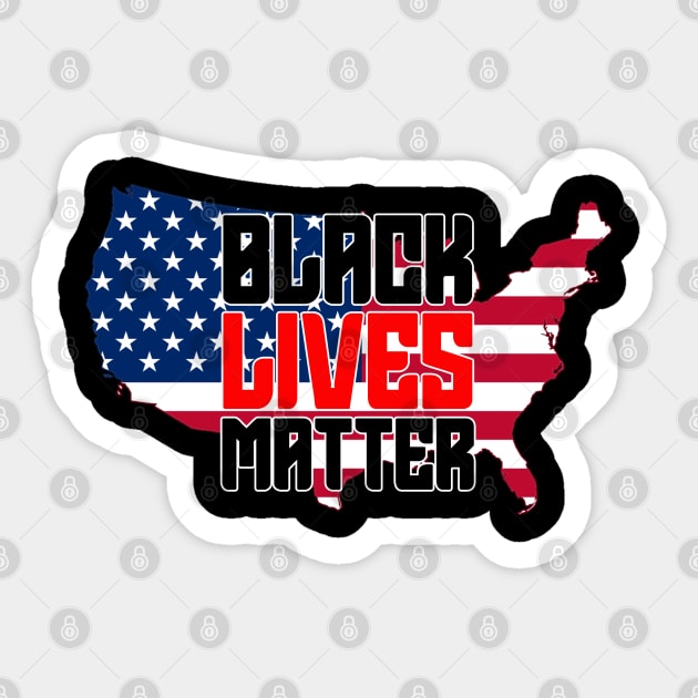 Black Lives Matter, USA Flag, United States, I Can't Breathe Sticker by UrbanLifeApparel
